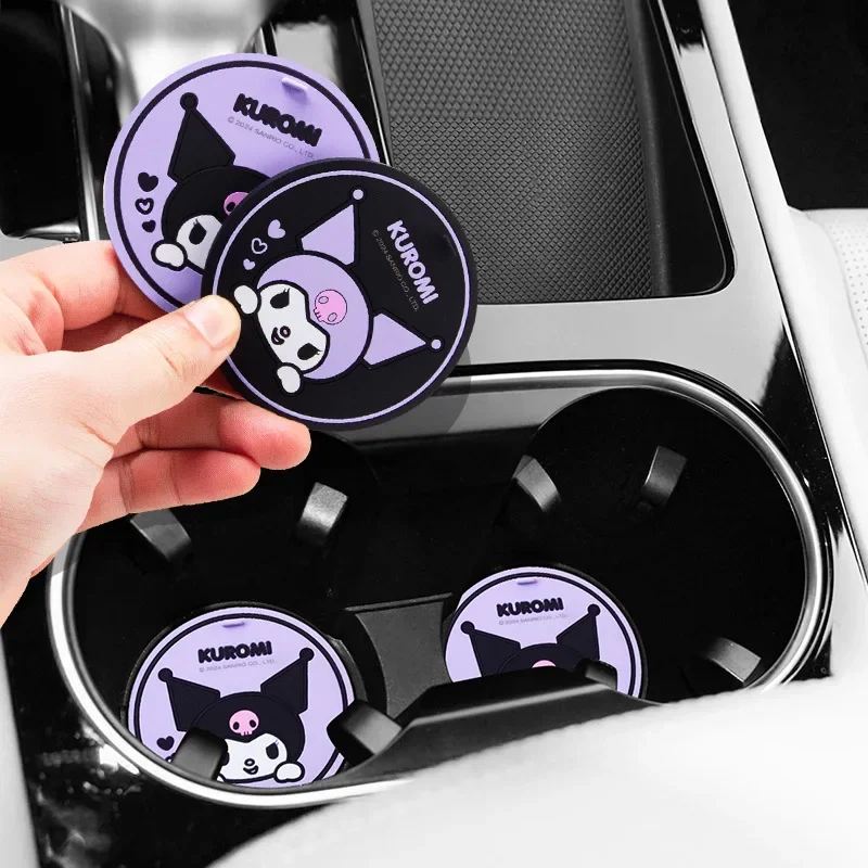 Kawaii Tech Accessories - 2 Stuks Sanrio Kuromi Auto Onderzetters