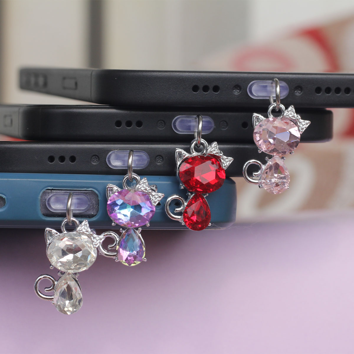 Mobile Tech Accessories - Mobiele telefoon stofplug kunstmatige zirkoon glazen